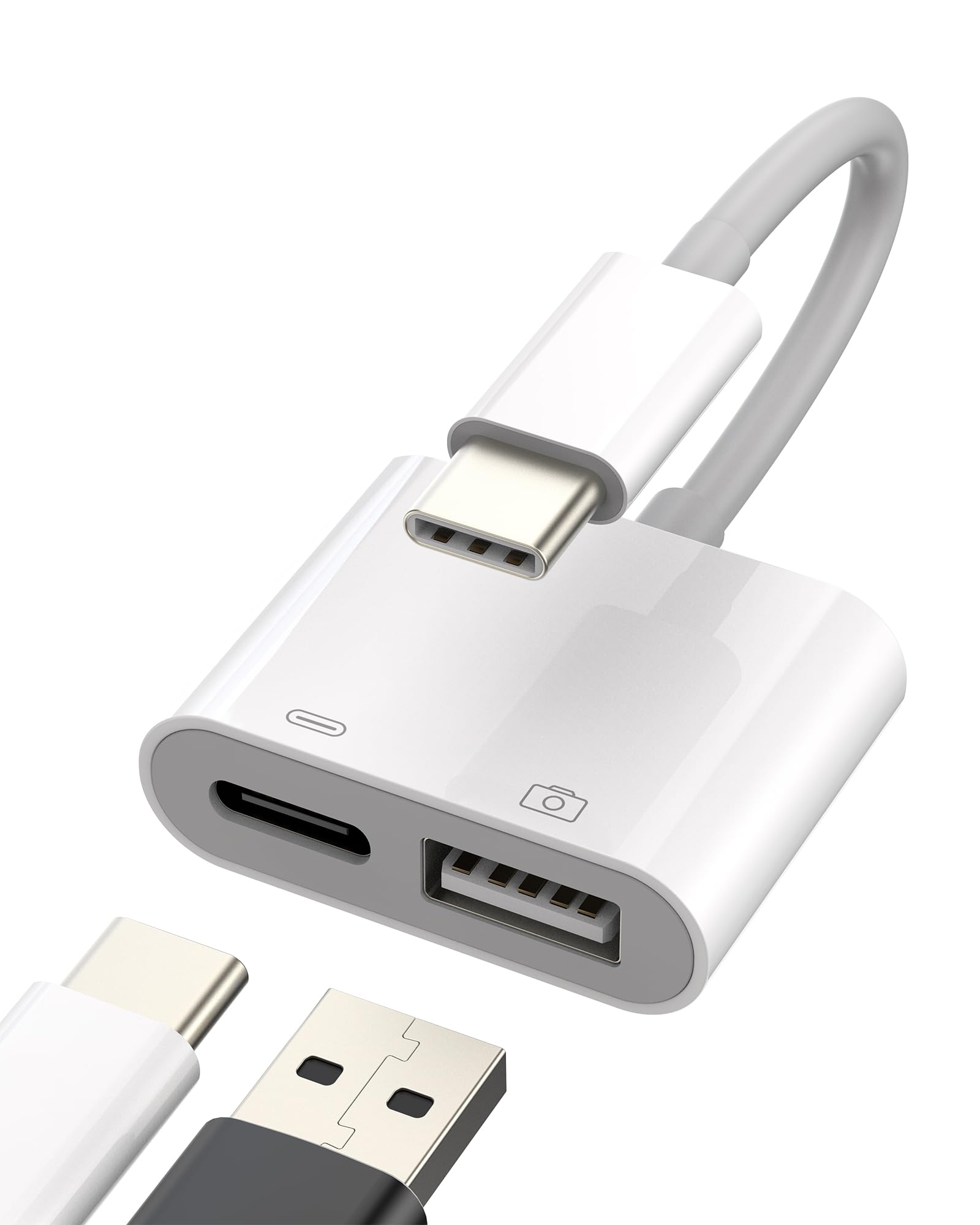 Amazon.co.jp: タイプc USB変換 2in1 同時充電Type C アダプタ対応